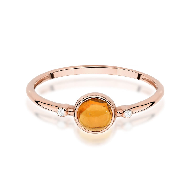 Inel Aur 14K cu Yellow Tourmaline 0.60 ct si Diamante Naturale 0.01 ct, imaginea 6 din 12