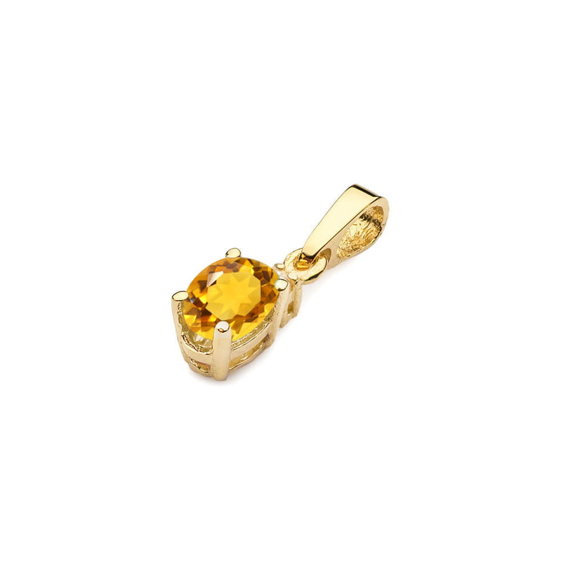 Pandantiv Aur 14K cu Citrin 0.60 ct si Diamant Natural 0.01 ct, imaginea 2 din 6