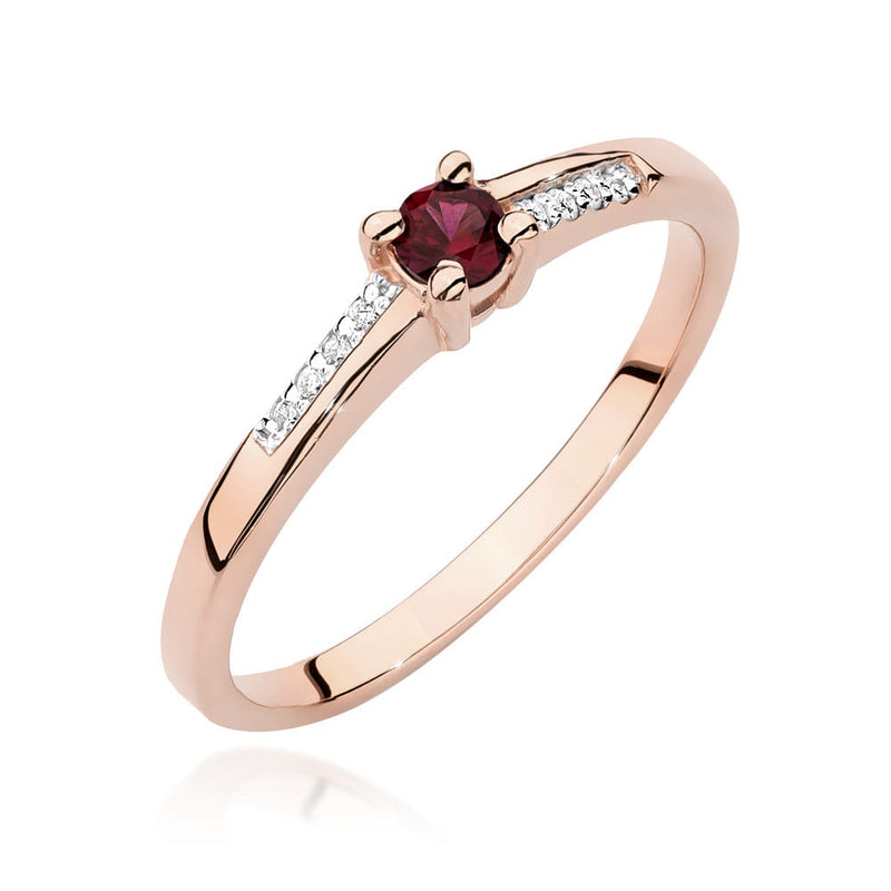 Inel Aur 14K cu Rubin 0.15 ct si Diamante Naturale 0.04 ct, imaginea 5 din 12