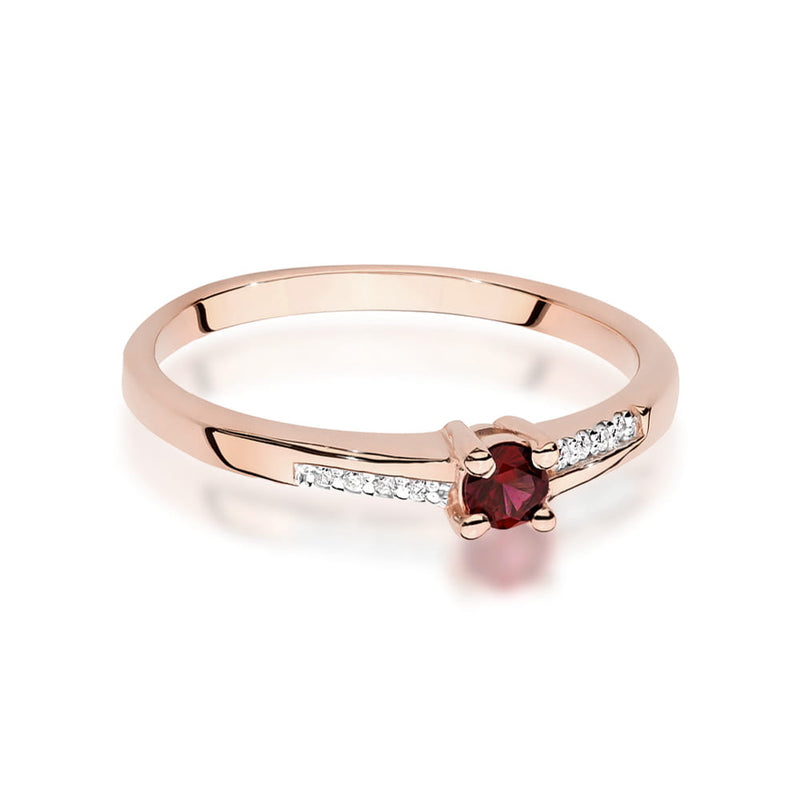 Inel Aur 14K cu Rubin 0.15 ct si Diamante Naturale 0.04 ct, imaginea 6 din 12