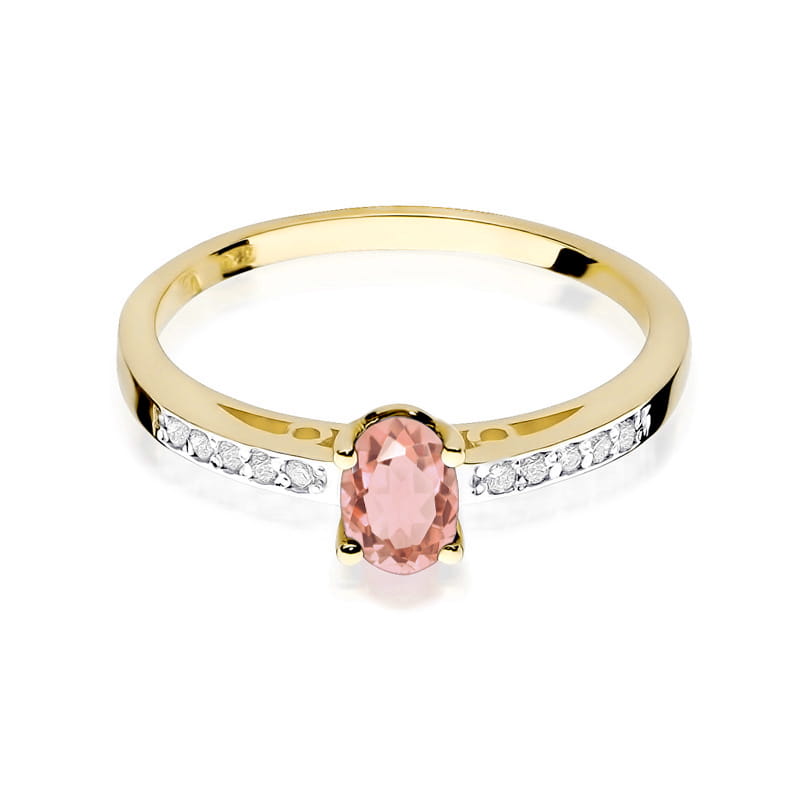 Inel Aur 14K cu Morganit 0.40 ct si Diamante Naturale 0.05 ct, imaginea 2 din 9
