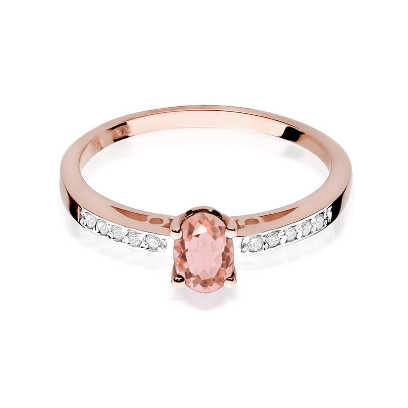 Inel Aur 14K cu Morganit 0.40 ct si Diamante Naturale 0.05 ct, imaginea 5 din 9