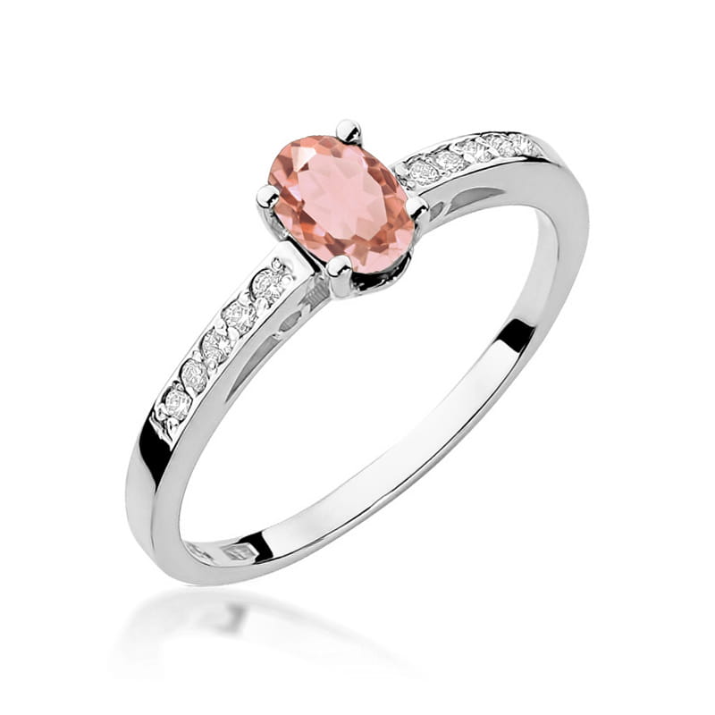 Inel Aur 14K cu Morganit 0.40 ct si Diamante Naturale 0.05 ct, imaginea 7 din 9