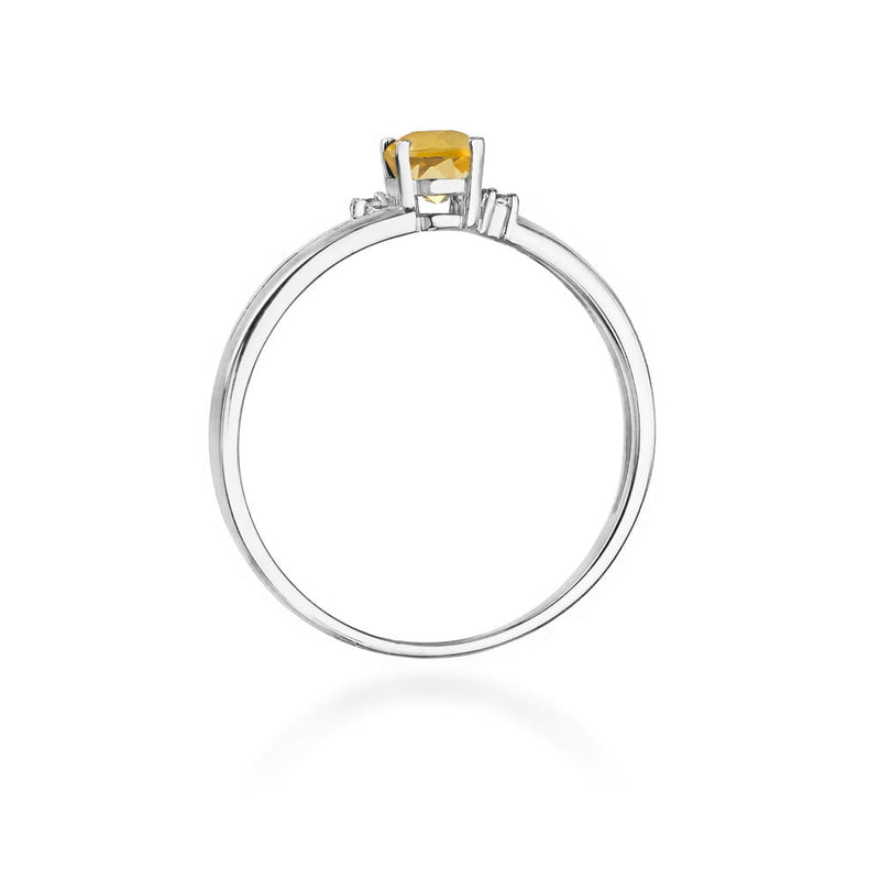Inel Aur 14K cu Citrin 0.60 ct si Diamante Naturale 0.03 ct, imaginea 11 din 12