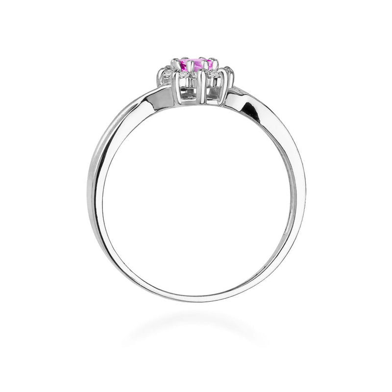 Inel Aur 14K cu Topaz Roz 0.13 ct si Diamante Naturale 0.12 ct, imaginea 11 din 12