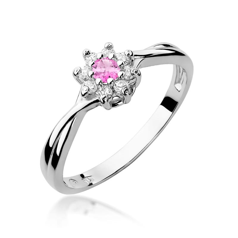 Inel Aur 14K cu Topaz Roz 0.13 ct si Diamante Naturale 0.12 ct, imaginea 9 din 12