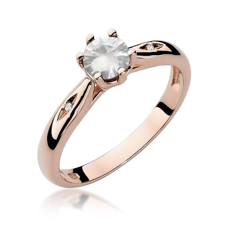 Inel Aur 14K cu White Sapphire 0.60 ct si Diamante Naturale 0.01 ct, imaginea 5 din 12