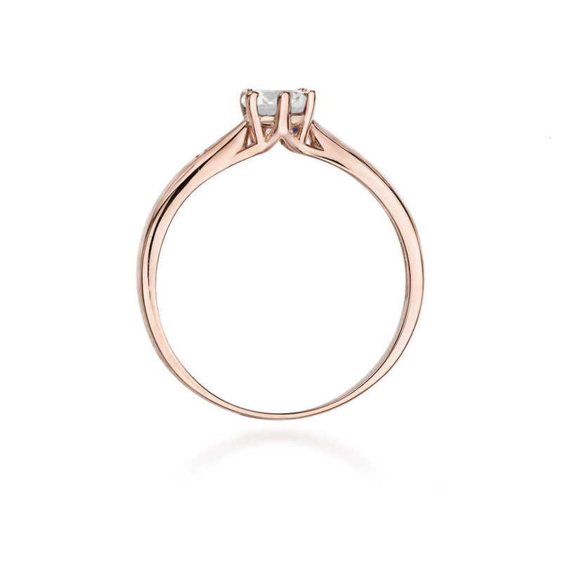 Inel Aur 14K cu White Sapphire 0.60 ct si Diamante Naturale 0.01 ct, imaginea 7 din 12