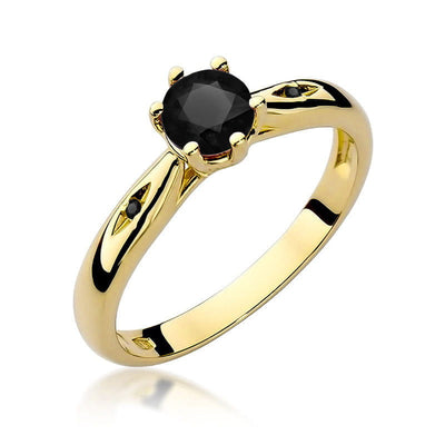 Inel Aur 14K cu Diamante Naturale Albe si Negre 0.51 ct
