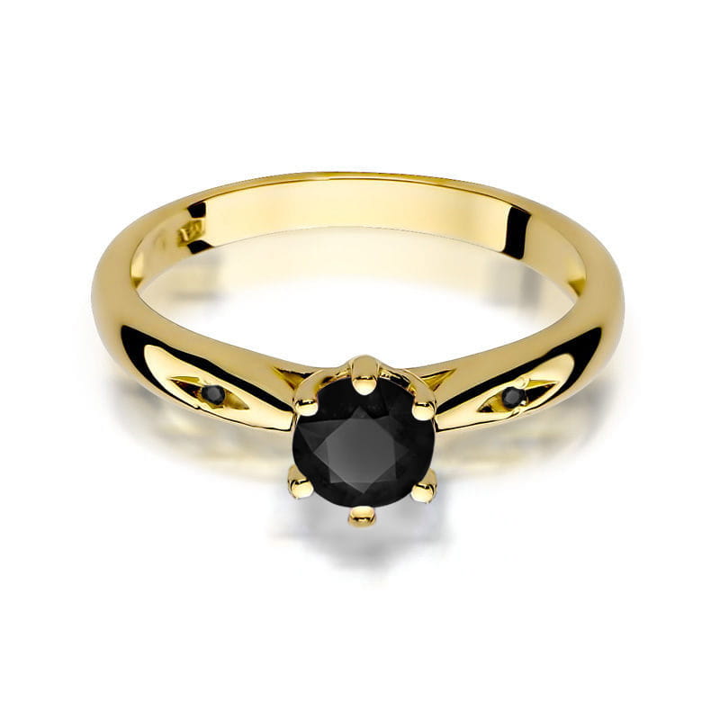 Inel Aur 14K cu Diamante Naturale Albe si Negre 0.51 ct, imaginea 2 din 12