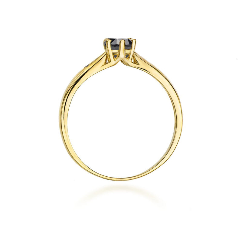 Inel Aur 14K cu Diamante Naturale Albe si Negre 0.51 ct, imaginea 3 din 12