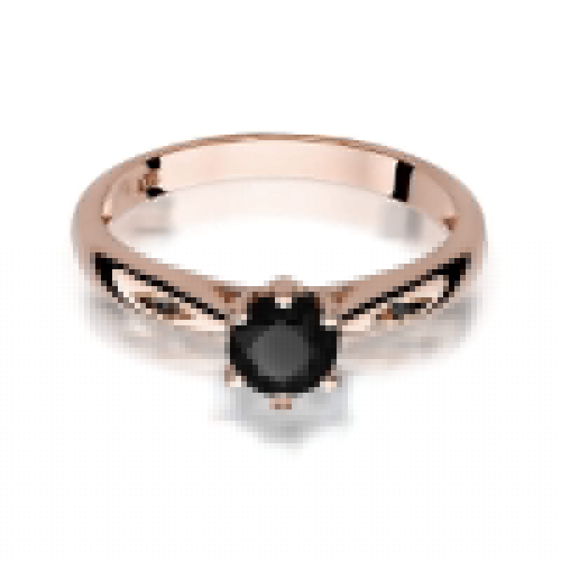 Inel Aur 14K cu Diamante Naturale Albe si Negre 0.51 ct, imaginea 6 din 12