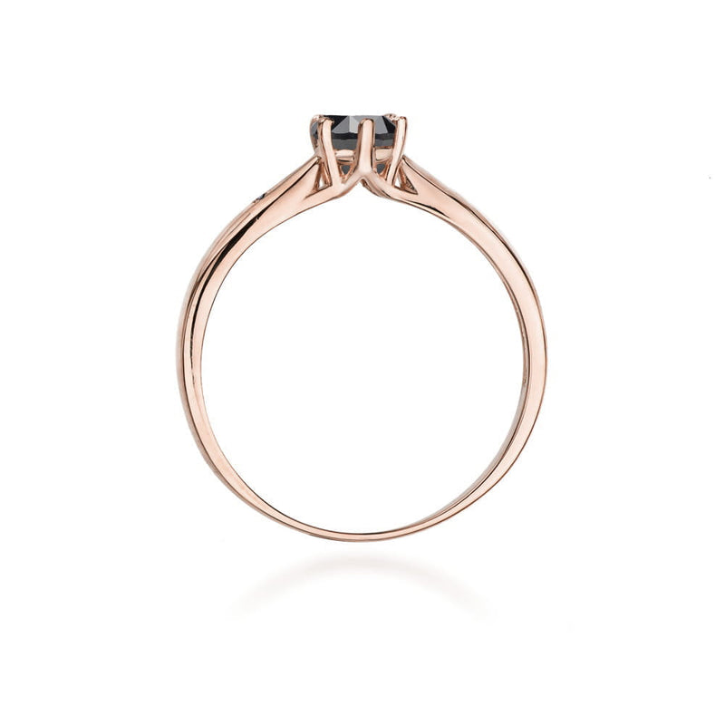 Inel Aur 14K cu Diamante Naturale Albe si Negre 0.51 ct, imaginea 7 din 12