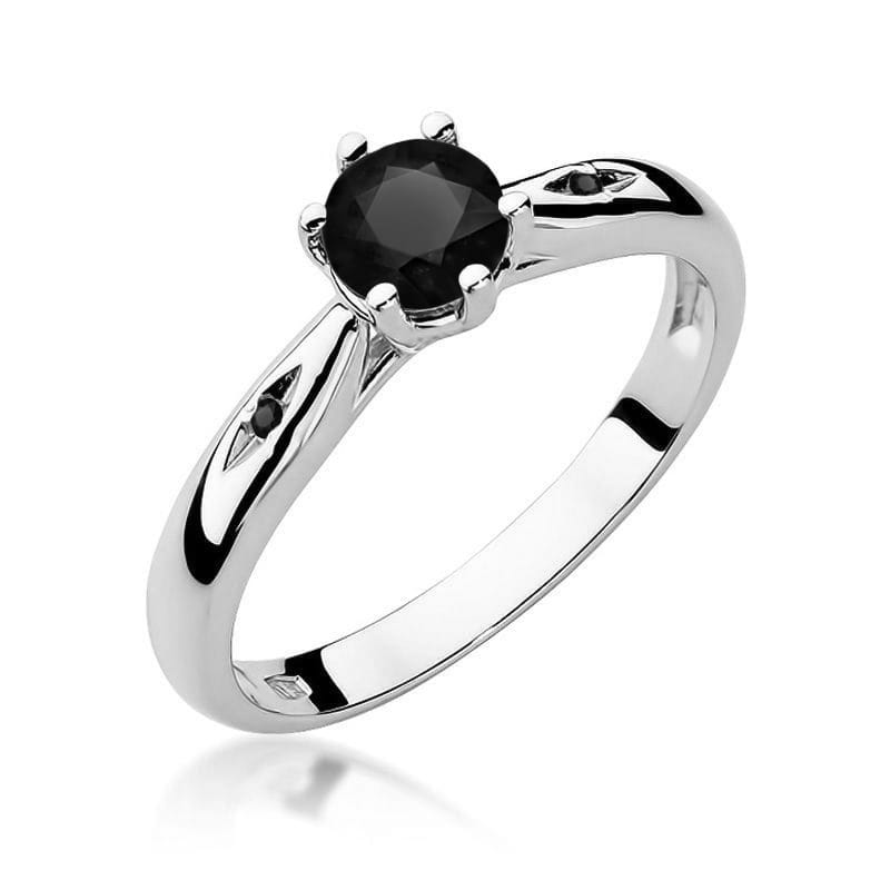 Inel Aur 14K cu Diamante Naturale Albe si Negre 0.51 ct, imaginea 9 din 12