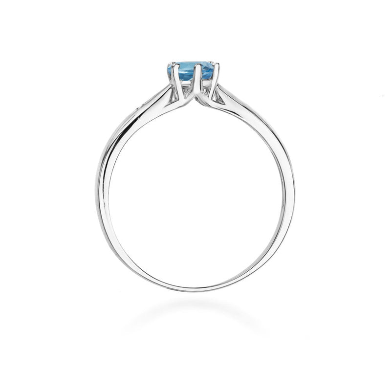 Inel Aur 14K cu Topaz London Blue 0.50 ct si Diamante Naturale 0.01 ct, imaginea 11 din 12