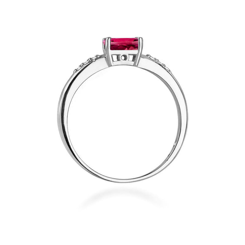 Inel Aur 14K cu Rhodolite 0.50 ct si Diamante Naturale 0.03 ct, imaginea 11 din 12
