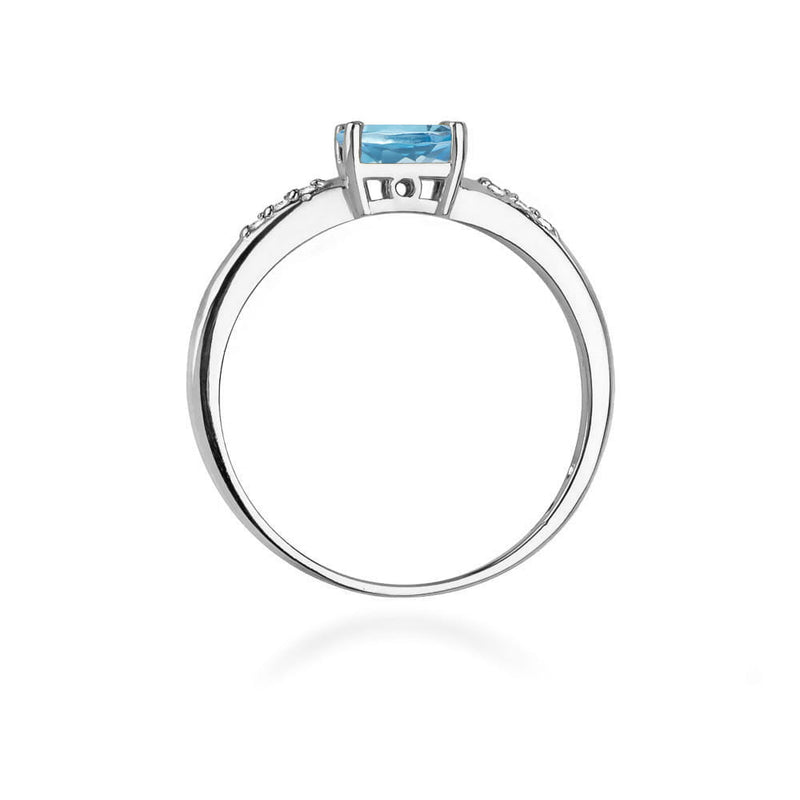 Inel Aur 14K cu Topaz Swiss 0.50 ct si Diamante Naturale 0.03 ct, imaginea 11 din 12