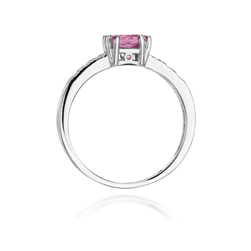 Inel Aur 14K cu Topaz Roz 1.10 ct si Diamante Naturale 0.06 ct, imaginea 11 din 12