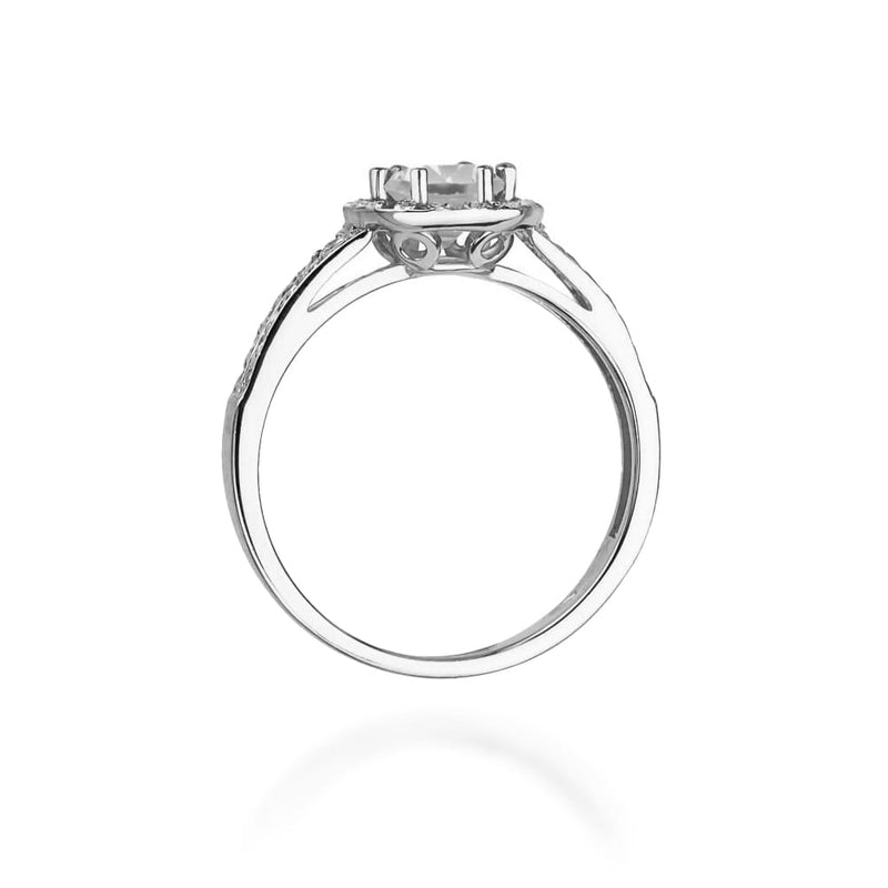 Inel Aur 14K cu White Sapphire 0.60 ct si Diamante Naturale 0.20 ct, imaginea 11 din 12