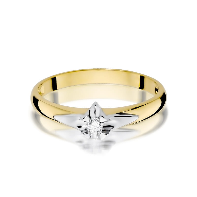 Inel Aur 14K cu Diamant Natural 0.05 ct, imaginea 2 din 12