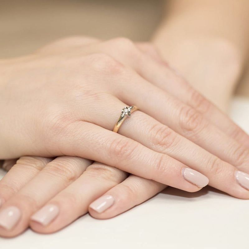 Inel Aur 14K cu Diamant Natural 0.05 ct, imaginea 4 din 12
