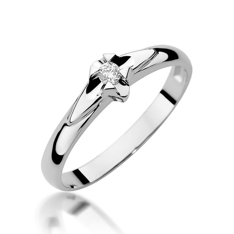 Inel Aur 14K cu Diamant Natural 0.05 ct, imaginea 9 din 12