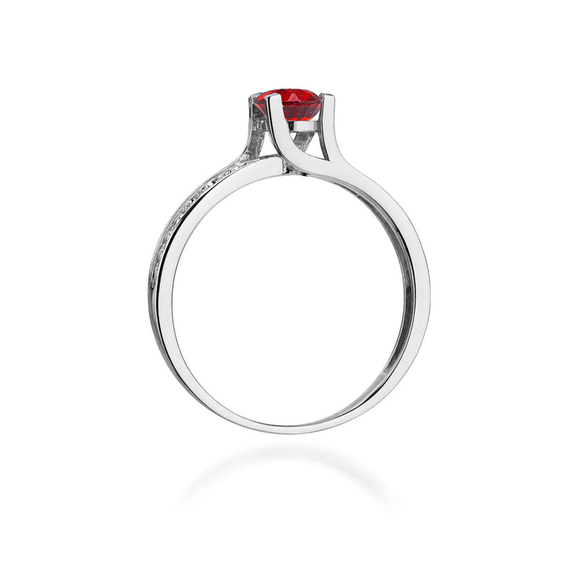 Inel Aur 14K cu Rubin 0.60 ct si Diamante Naturale 0.03 ct, imaginea 11 din 12