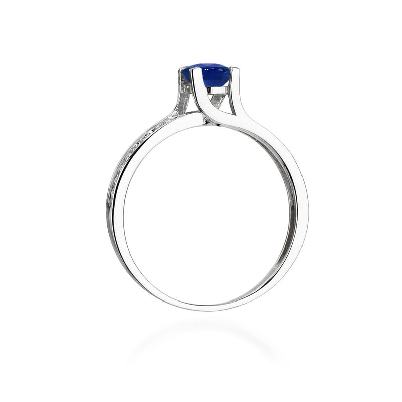 Inel Aur 14K cu Safir 0.50 ct si Diamante Naturale 0.03 ct, imaginea 11 din 12