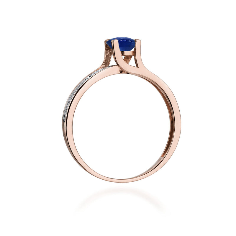 Inel Aur 14K cu Safir 0.50 ct si Diamante Naturale 0.03 ct, imaginea 7 din 12