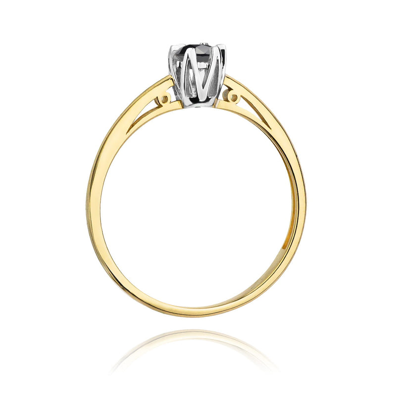 Inel Aur 14K cu Diamant Natural Negru 0.20 ct, imaginea 3 din 12