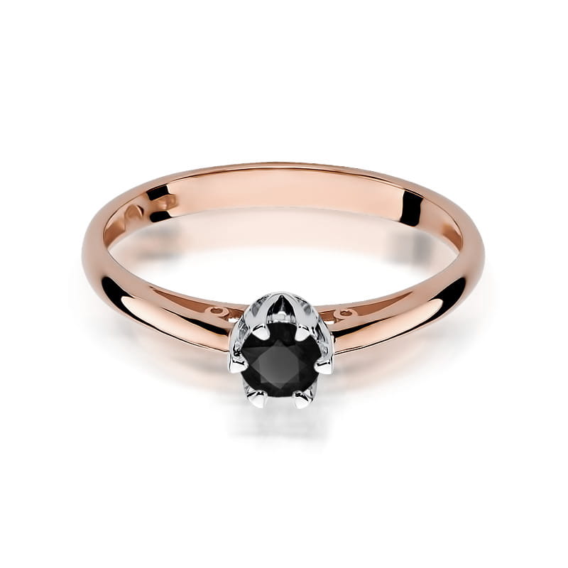 Inel Aur 14K cu Diamant Natural Negru 0.20 ct, imaginea 6 din 12