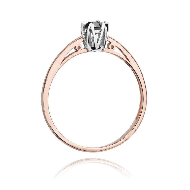 Inel Aur 14K cu Diamant Natural Negru 0.20 ct, imaginea 7 din 12