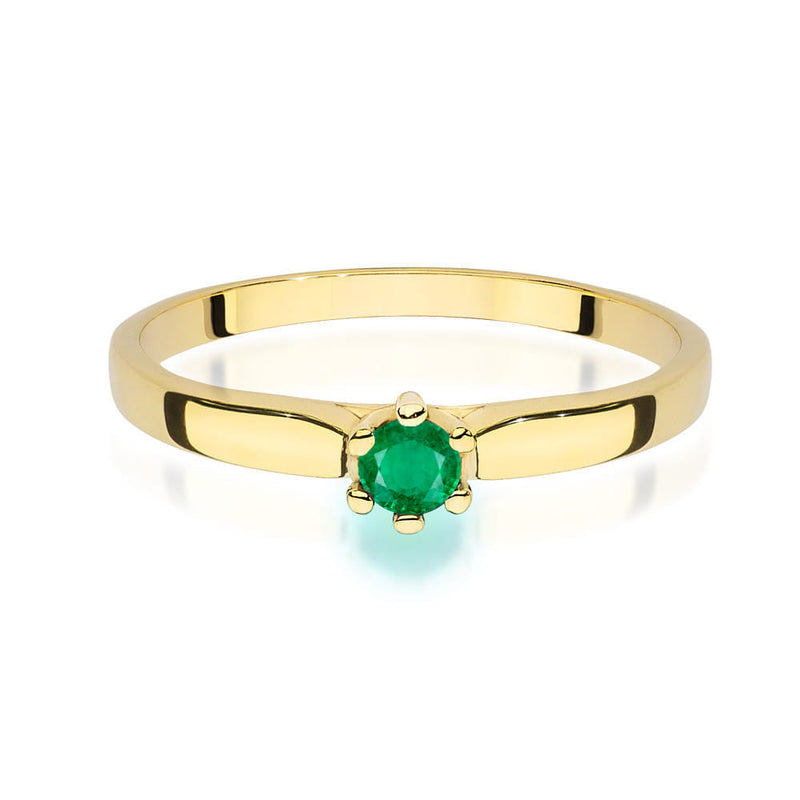 Inel Aur 14K cu Smarald 0.15 ct, imaginea 2 din 12