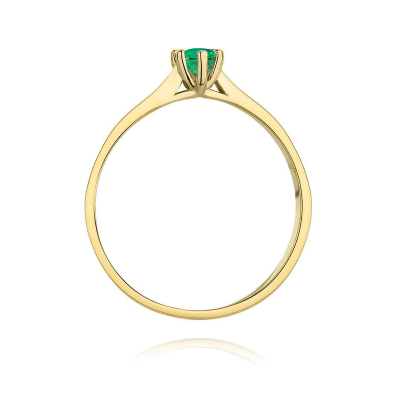 Inel Aur 14K cu Smarald 0.15 ct, imaginea 3 din 12