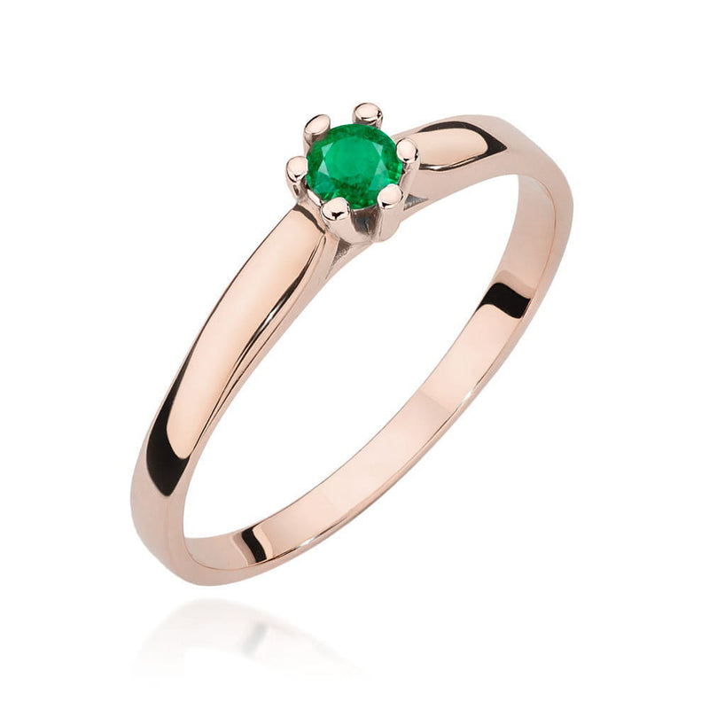 Inel Aur 14K cu Smarald 0.15 ct, imaginea 5 din 12