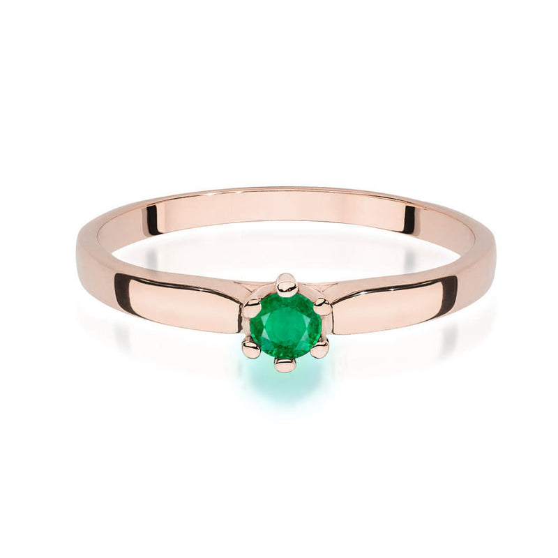Inel Aur 14K cu Smarald 0.15 ct, imaginea 6 din 12