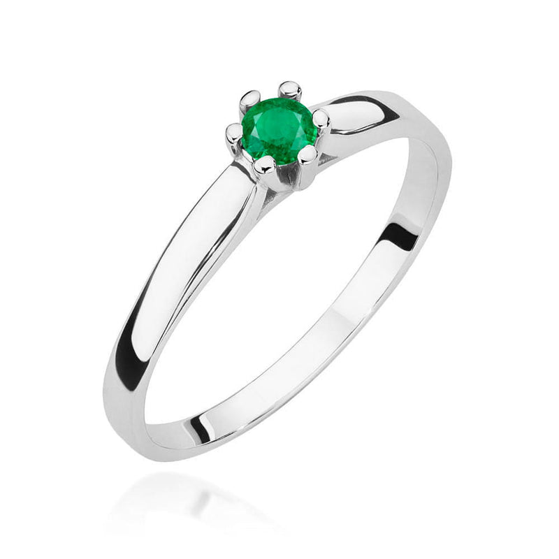 Inel Aur 14K cu Smarald 0.15 ct, imaginea 9 din 12