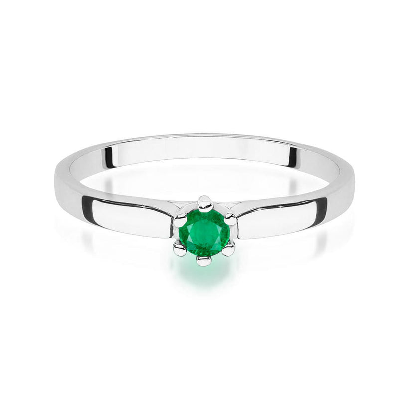 Inel Aur 14K cu Smarald 0.15 ct, imaginea 10 din 12