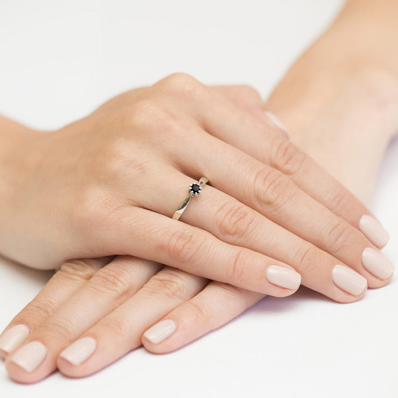 Inel Aur 14K cu Diamant Natural Negru 0.30 ct, imaginea 11 din 11