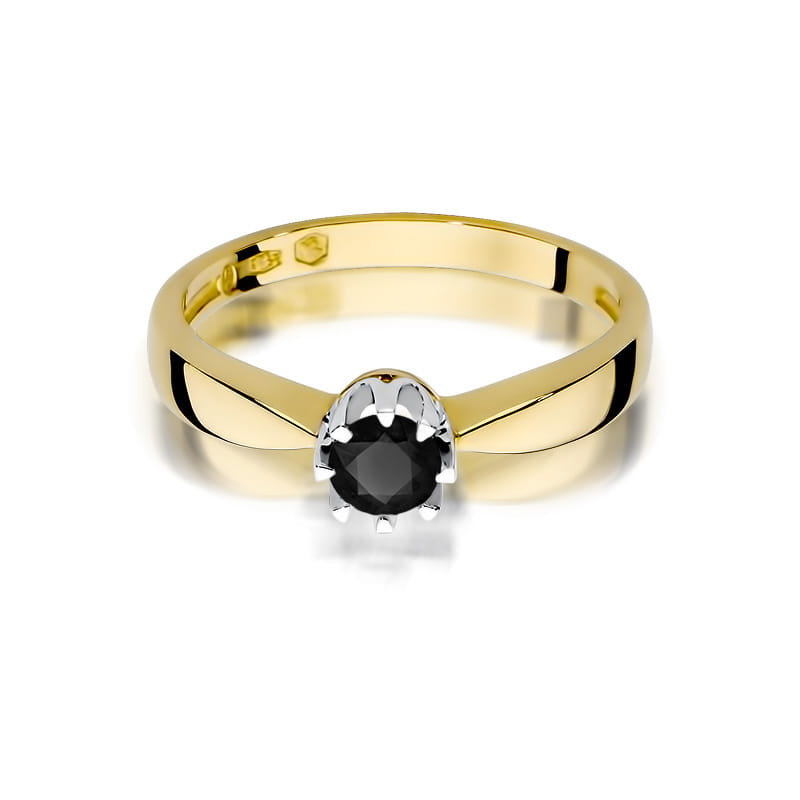 Inel Aur 14K cu Diamant Natural Negru 0.30 ct, imaginea 2 din 11