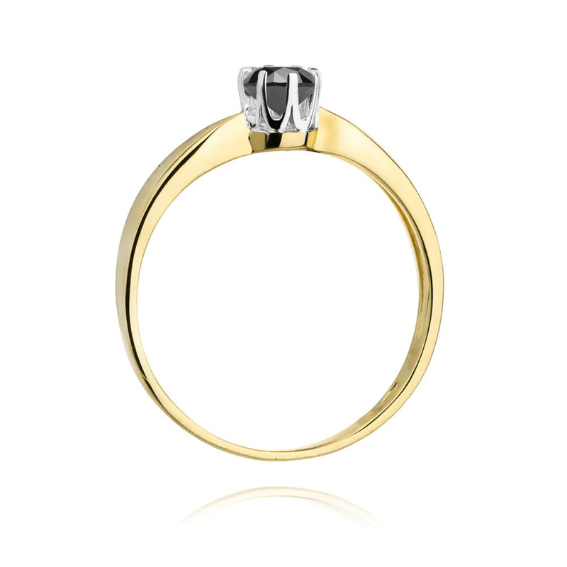 Inel Aur 14K cu Diamant Natural Negru 0.30 ct, imaginea 3 din 11
