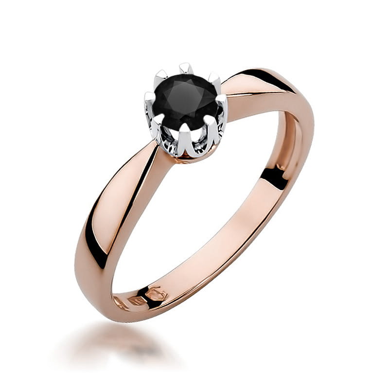 Inel Aur 14K cu Diamant Natural Negru 0.30 ct, imaginea 4 din 11