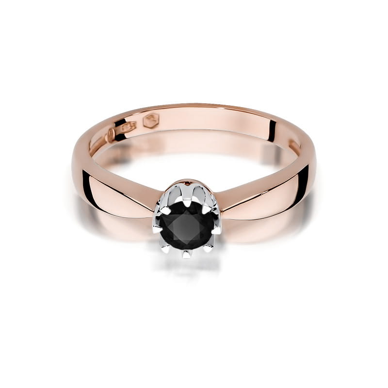Inel Aur 14K cu Diamant Natural Negru 0.30 ct, imaginea 5 din 11
