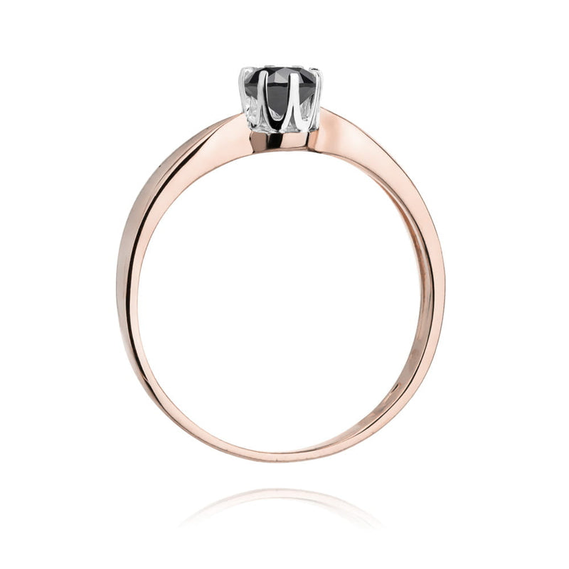 Inel Aur 14K cu Diamant Natural Negru 0.30 ct, imaginea 6 din 11