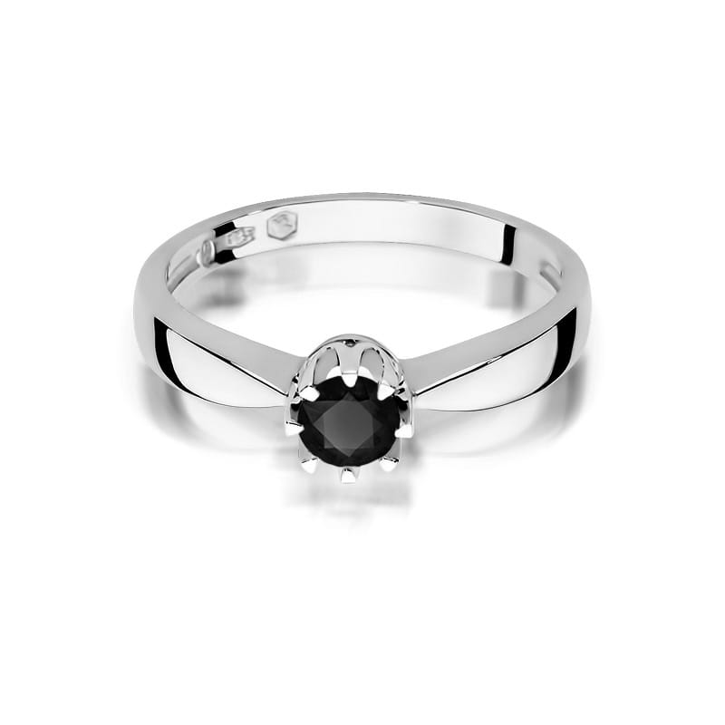 Inel Aur 14K cu Diamant Natural Negru 0.30 ct, imaginea 9 din 11