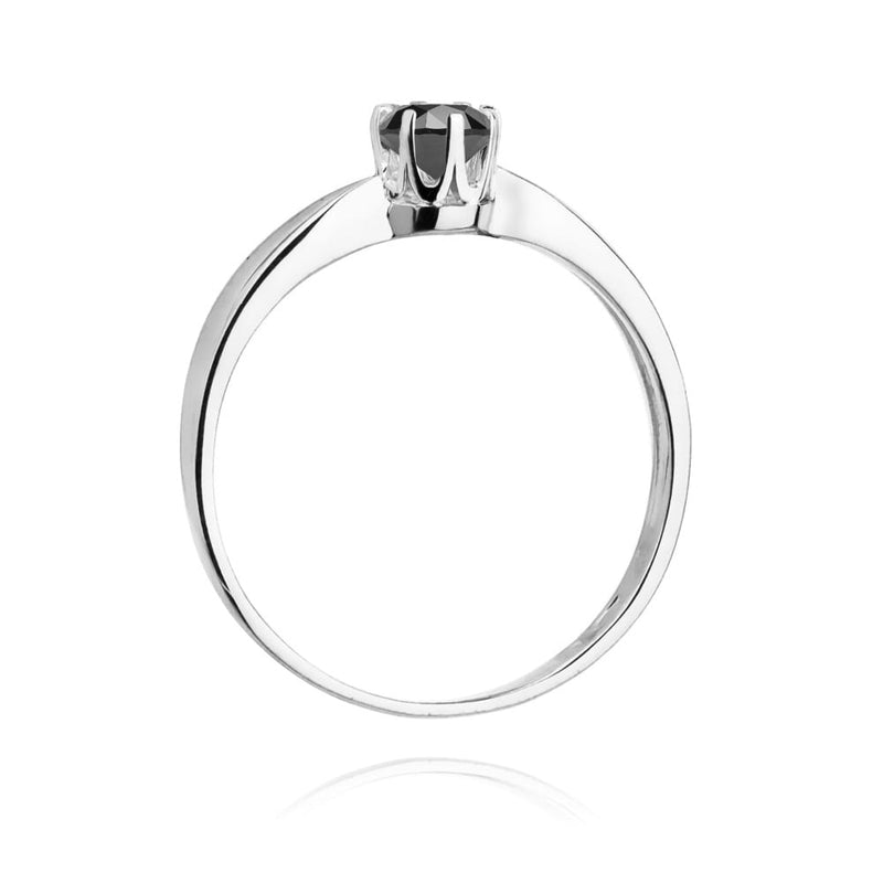 Inel Aur 14K cu Diamant Natural Negru 0.30 ct, imaginea 10 din 11