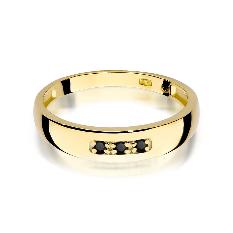 Inel Aur 14K cu Diamante Naturale Negre 0.04 ct, imaginea 2 din 12