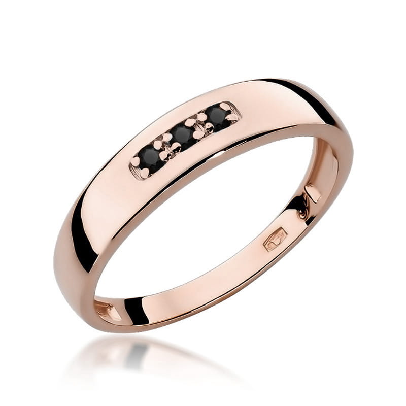 Inel Aur 14K cu Diamante Naturale Negre 0.04 ct, imaginea 5 din 12