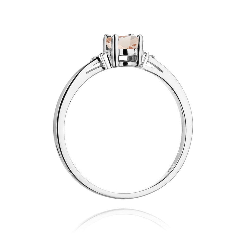 Inel Aur 14K cu Morganit 0.40 ct si Diamante Naturale 0.05 ct, imaginea 11 din 12