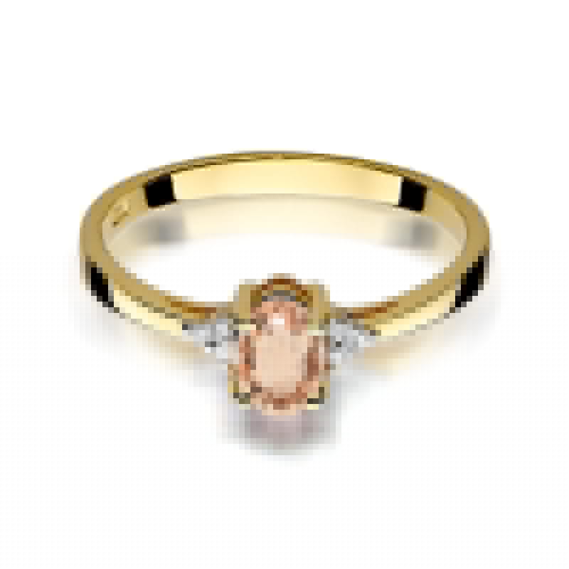 Inel Aur 14K cu Morganit 0.40 ct si Diamante Naturale 0.05 ct, imaginea 2 din 12